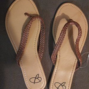 Braised Brown Flip Flops- Size7/8